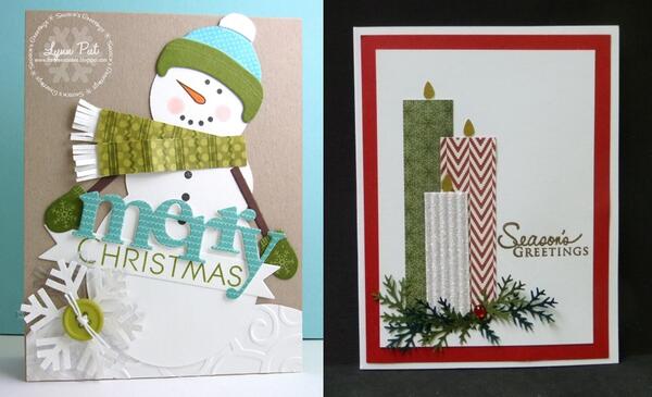 Лесни ръчно изработени картички за Коледа