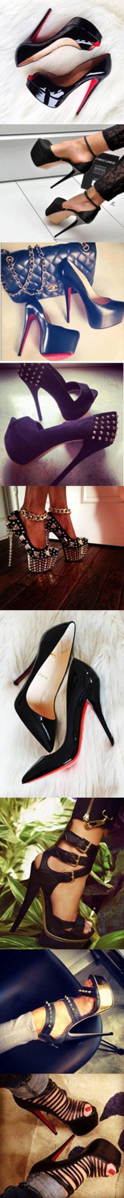Черни и ултрависоки дамски обувки
