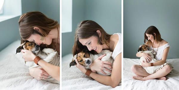 Невероятната фотосесия на една двойка и тяхното малко кученце