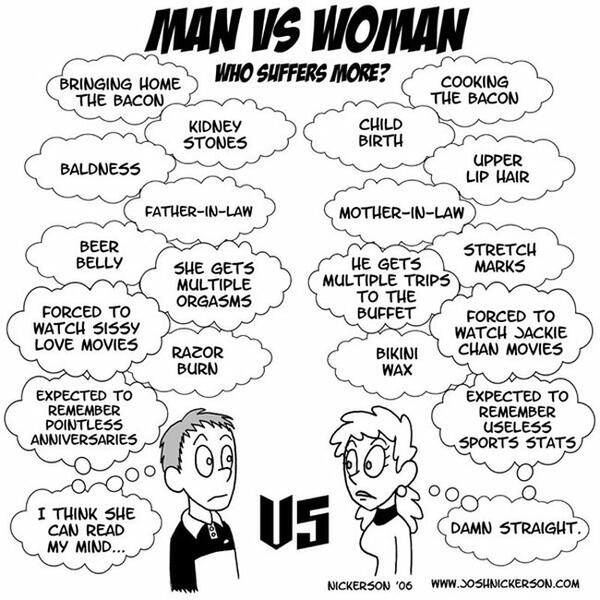 12 илюстрации на непреодолимите различия между мъжете и жените