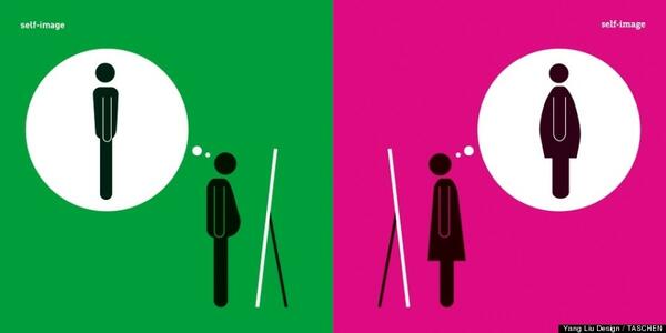 Съвременните разлики между жените и мъжете, показани с минималистични илюстрации
