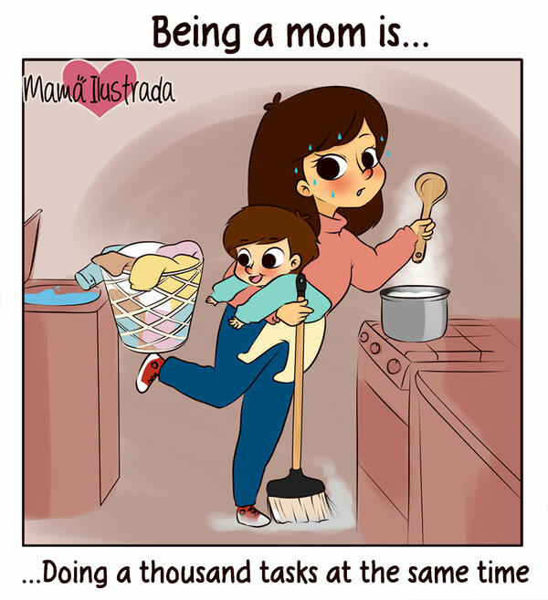 Сладко-горчивият живот на всяка майка, представен чрез забавни илюстрации
