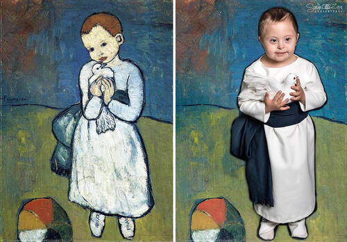 Деца със синдрома на Даун пресъздават известни картини
