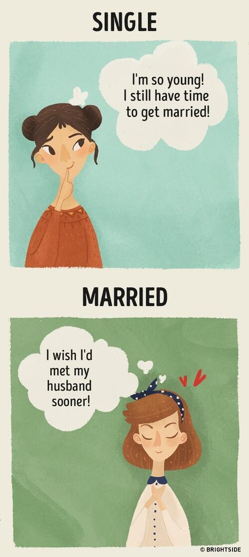9 разлики между необвързаната и омъжената жена