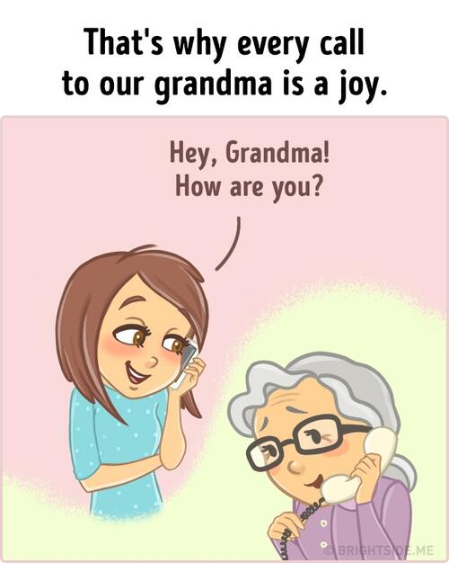 Илюстрации, които ще Ви накарат за се обадите веднага на баба си