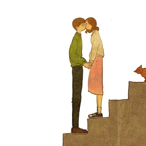 Сладки илюстрации ни показват как изглежда любовта в ежедневието