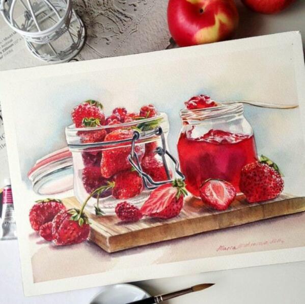 Красиви илюстрации на плодове и сладкиши