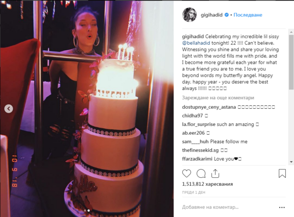 Как Джиджи Хадид отпразнува рождения си ден