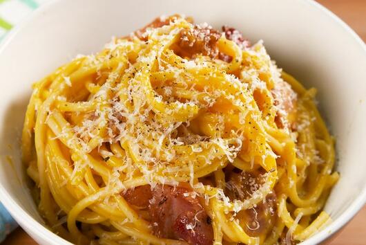 Рецепта за спагети Карбонара с бекон и тиква 