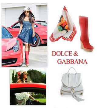 Кърпа, ботуши и чанта Dolce&Gabbana от колекция Пролет / Лято 2011.