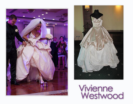 Сватбената рокля на Николета бе Vivienne Westwood.