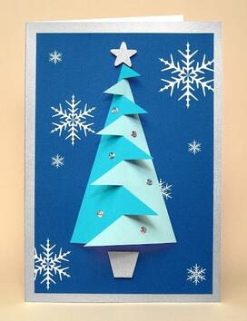 Лесни ръчно изработени картички за Коледа