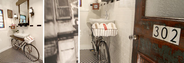 Стар велосипед, превърнат в мивка