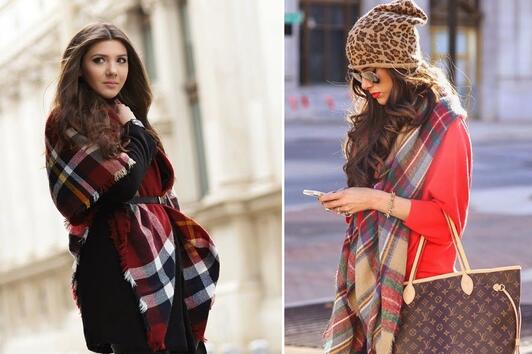 Стилно и красиво: Как да носите модерните огромни шалове?
