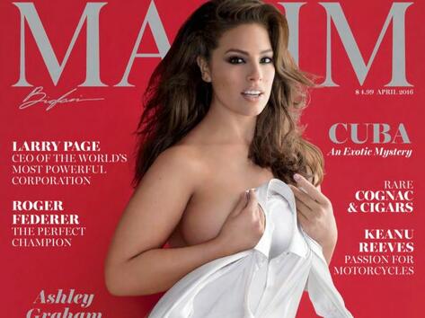 Plus-size моделът Ашли Греъм краси корицата на априлския Maxim