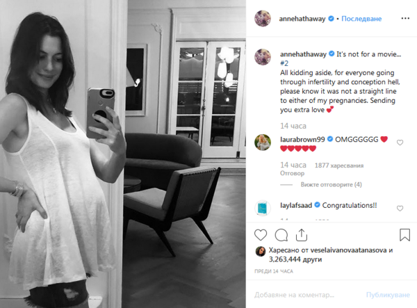 Ан Хатауей отново е бременна 