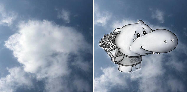 Илюстрации, вдъхновени от формите на облаците