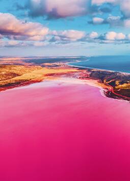 Розовата лагуна в Западна Австралия