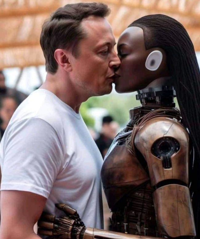 Противоречивата целувка на Илон Мъск с робот