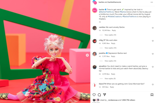 Mattel пуска „Странна Барби“, базирана на героя от филма