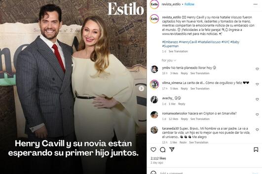 Хенри Кавил очаква първото си дете с приятелката си Натали Вискузо