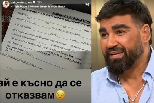 „Май е късно да се отказвам“: Азис публикува брачните си документи