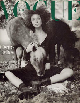 Италианският Vogue от 1993 г. с кон на корицата