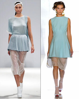 Вляво: модел на Masha Ma; вдясно: предложение от Marni