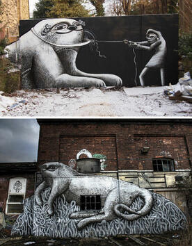Свободата на уличното изкуство в черно-бели щрихи по британски 